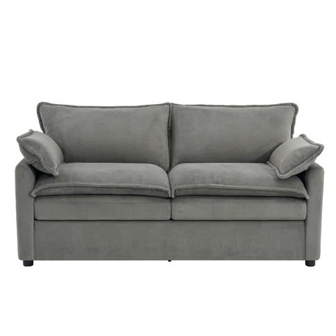 Modern Loveseat Sofa, Upholstered Couch With Side Storage Pockets