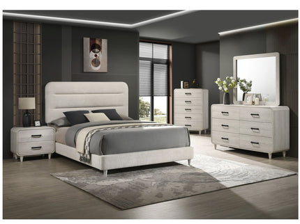 Upholstered Panel Bed, Sleek Lines