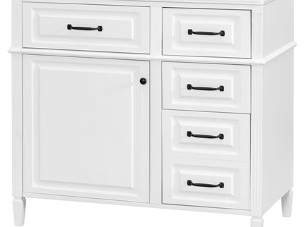 Modern Bathroom Vanity With Sink Top, Flip Drawer Design