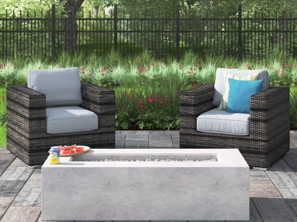 Outdoor Rattan Wicker Seating Set With Cushions 2 Person Patio Furniture - Espresso / Gray