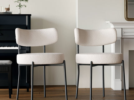 Mid-Century Modern Dining Chair With Curved Backrest