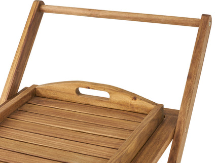 Riviera Bar Cart Stained Mobile With Wheels For Entertaining - Natural Stained