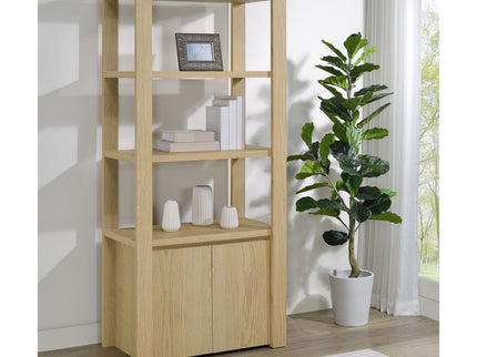 Susac - 3 Shelf Media Tower With Tall Pier Cabinet - Light Oak