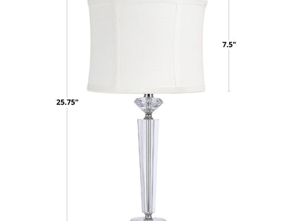 Diamond - Torch Contemporary Crystal Table Lamp (Set of 2) - Clear / Off White / Polished Nickel
