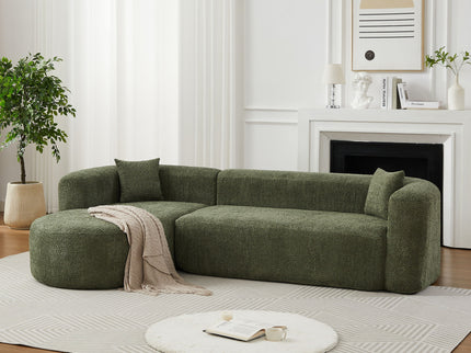 L - Shape Boneless Cloud Couch With 2 Throw Pillows For Living Room