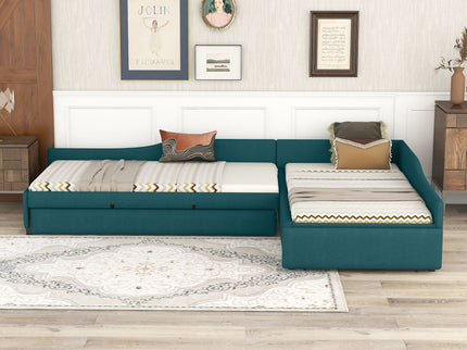 Upholstered Double Daybed With Trundle And Drawer