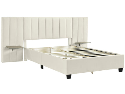 Upholstered Platform Bed With Big Headboard