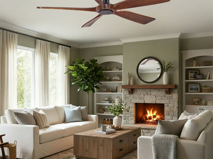 Ceiling Fan With Light And Remote Control, Noiseless, 6 Speeds Reversible, Quiet DC - Matte Black