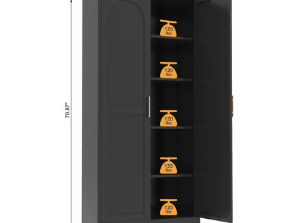 Shapely Doors Cabinet, Metal Storage Cabinet With Doors And Adjustable Shelves