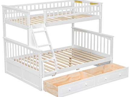 Bunk Bed With Drawers, Convertible Storage Bed