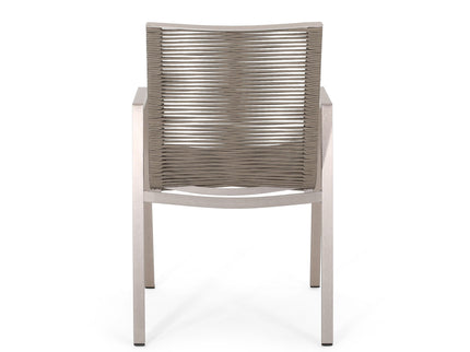 Outdoor Modern Aluminum Dining Chair Set With Rope Sea (Set of 2)