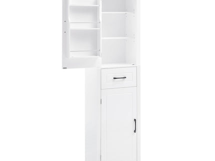 Tall Freestanding Bathroom Storage Cabinet With 2 Doors And Adjustable Shelves