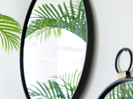 Wall Mirror With Frame, Contemporary Minimalist Accent Mirror For Living Room, Foyer, Entryway, Bedroom - Black