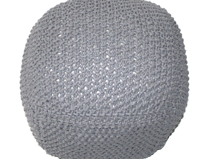 Semi Rounded Pouf, Cable Knitted, Perfect Seating