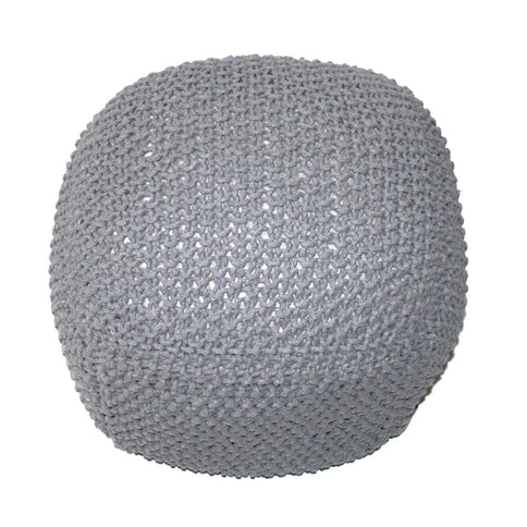 Semi Rounded Pouf, Cable Knitted, Perfect Seating