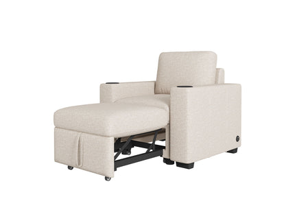 Single Pull Out Sofa Bed With USB Ports And Cup Holders