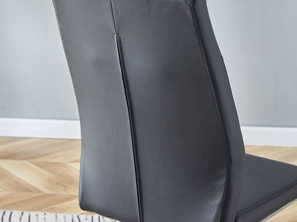 Modern Dining Chairs With Padded Seat, Metal Legs