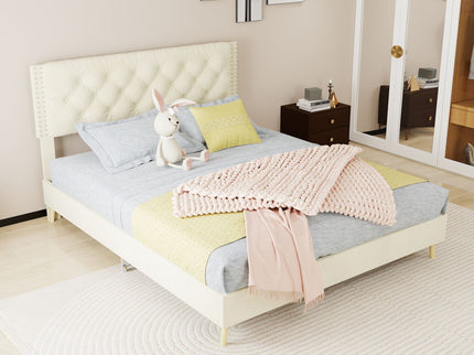 Upholstered Bed With Tufted Headboard