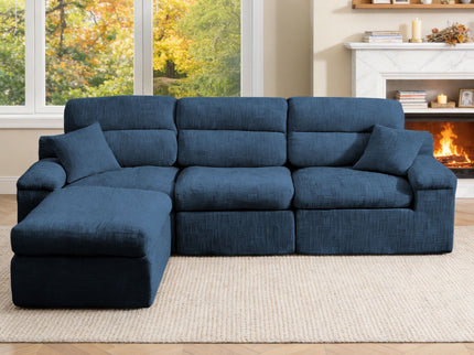 Corner Chaise Sofa With High Backrest