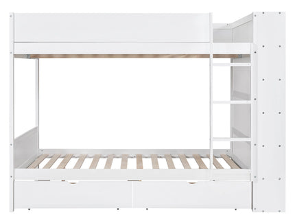 Bunk Bed With 2 Drawers And Multi Layer Cabinet