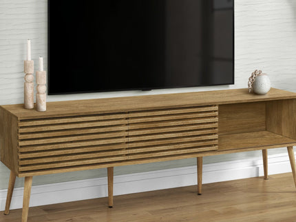 TV Stand, 72 Inch, Media Entertainment Center, Storage Cabinet, Console, Storage Shelves, Contemporary & Modern - Walnut
