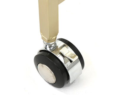 Sherianne - Industrial Bar Cart With Tempered Glass Shelves And Swivel Wheels - Gold