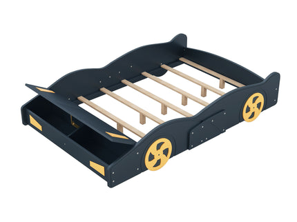 Race Car Shaped Platform Bed With Wheels And Storage
