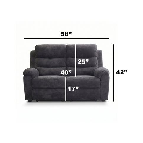 2 Seat Manual Recliner Loveseat With 150° Deep Recline, For Small Living Spaces - Dark Gray