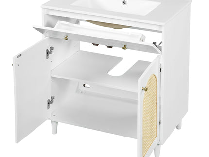 Modern Bathroom Vanity With Sink, Cabinet With Adjustable Shelf