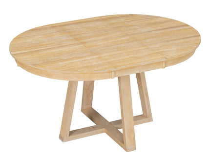 Dining Set With Leaf Round Table And 4 Upholstered Chairs