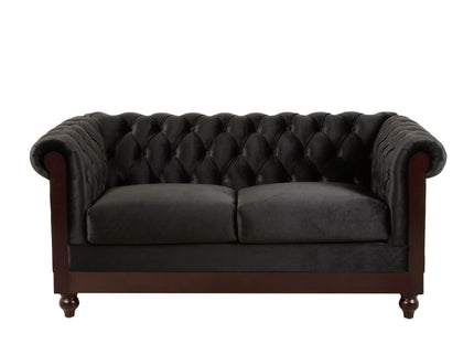 Chesterfield Loveseat Sofa, 2 Person Rolled Arm Upholstered Couch