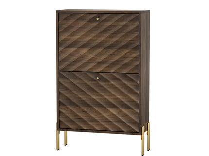 Shoe Cabinet, Freestanding Organizer For Entryway - Walnut