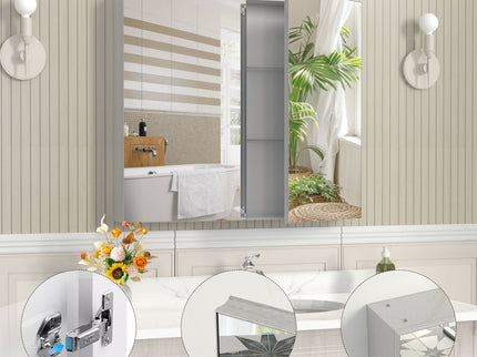 Medicine Cabinet, Wall Mounted Bathroom Mirror With Storage