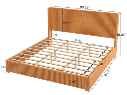 Platform Bed Frame With Headboard, Floor Standing Design