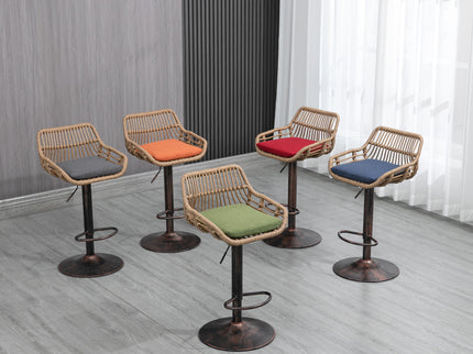 Modern Swivel Bar Stools Adjustable Counter Chairs With Footrest (Set of 2)