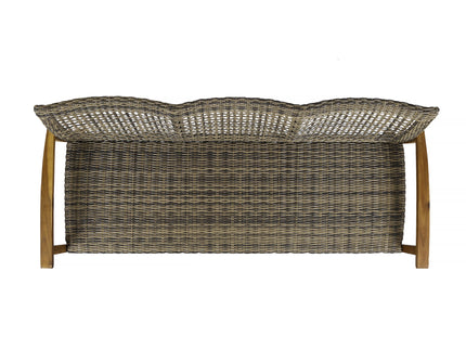 Outdoor 3 Seater Sofa With Rattan Cover - Gray
