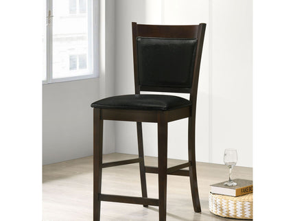 Upholstered Counter Height Stools (Set of 2) - Black / Espresso