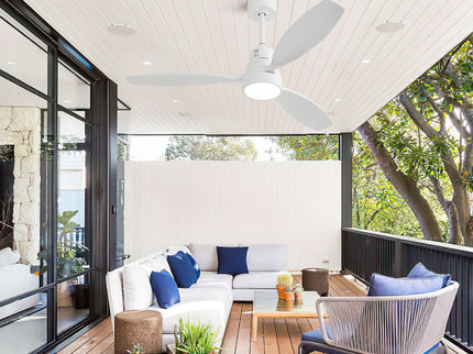 Ceiling Fan With Reversible DC Motor, LED Light, Solid Blades, Remote Control