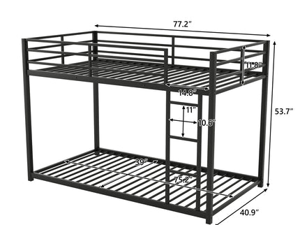 Metal Bunk Bed, Low Bunk Bed With Ladder