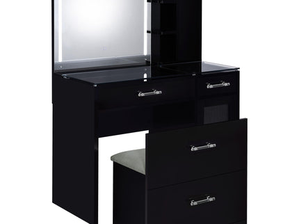 Kerr - 2 Drawer Makeup Vanity Table With Mirror And Stool