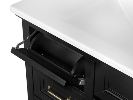 Modern Bathroom Vanity With Sink Top, 4 Drawers And 1 Soft-Close Door