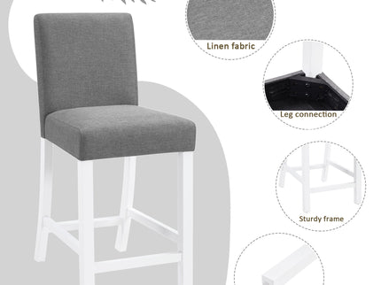 5 Piece Counter Height Table Set With 4 Chairs