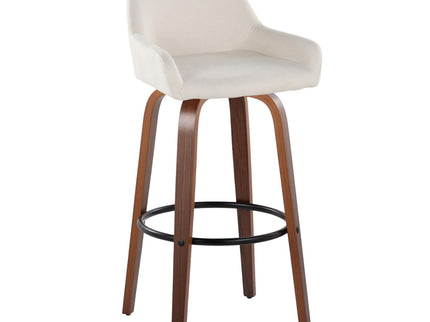 Daniella - Contemporary Fixed Height, Barstool & Swivel And Round Footrest (Set of 2)