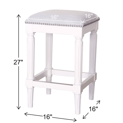 Square Stool With Upholstered Seat