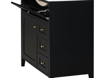 Bathroom Vanity With Sink, Cabinet With 3 Drawers And Adjustable Shelf