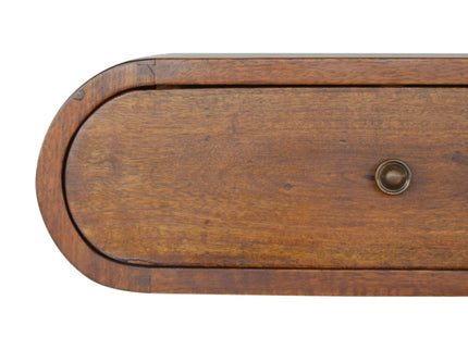 Wall Mounted Round Bedside Table - Chestnut