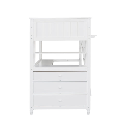 Loft Bed With Drawers With Desk And Shelves