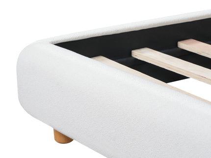 Modern Upholstered Bed Frame With Wingback Headboard