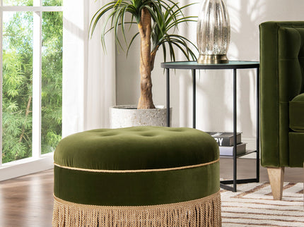 Yolanda - Round Upholstered Accent Ottoman