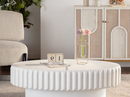 Fluted Storage Table With Lift Off Lid